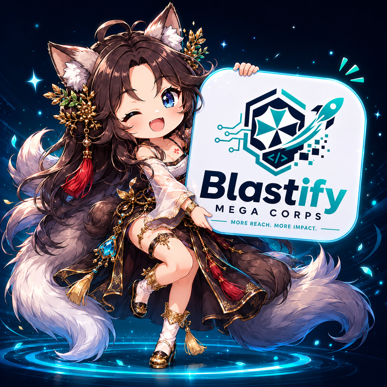 Maskot Blastify Mega Corps